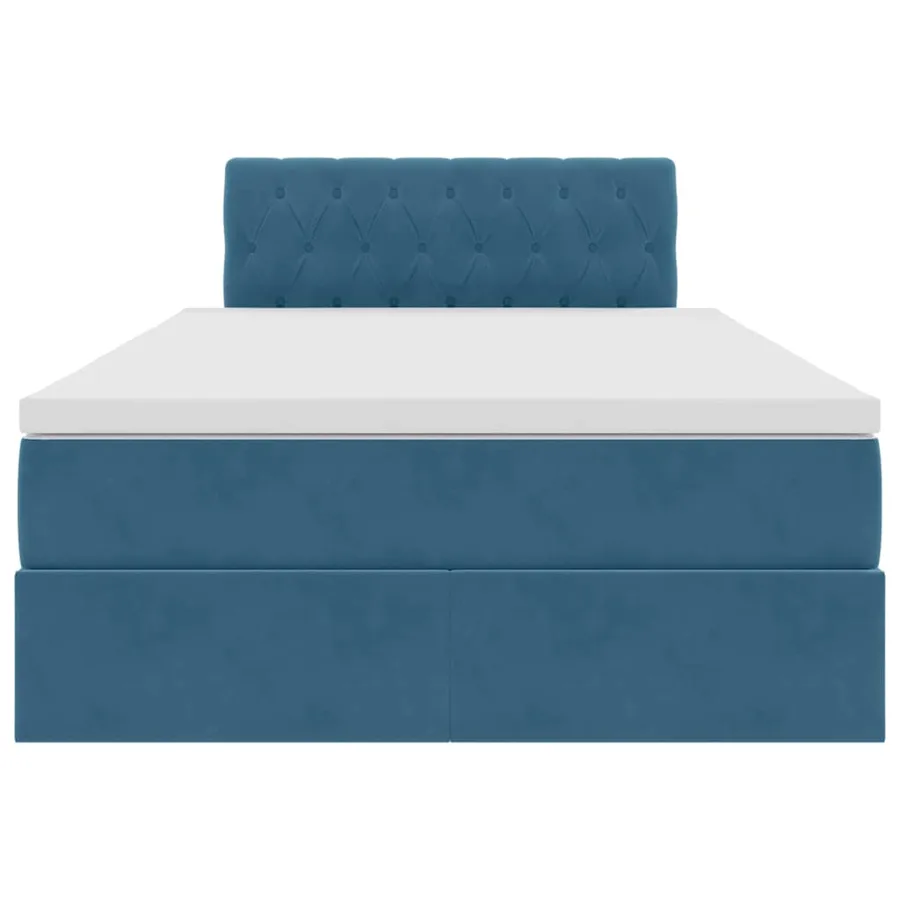 Lit de Rangement avec matelas Bleu foncé 120 x 200 cm Velours - 7