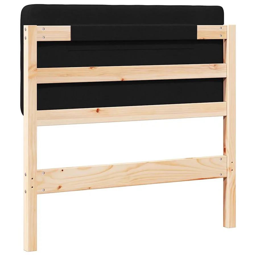 Tête de lit capitonnée Marron et Noir 75 cm Pin massif - 6