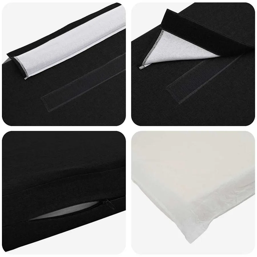 Tête de lit capitonnée Marron et Noir 75 cm Pin massif - 7
