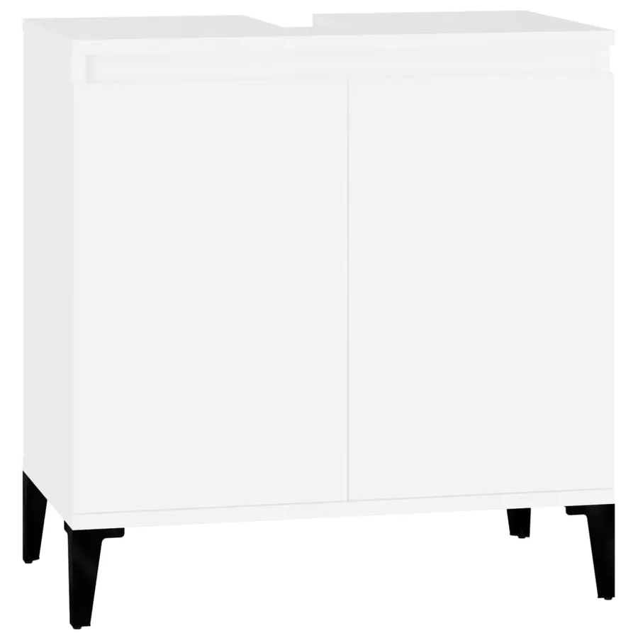 Ensemble de meubles salle de bain 3 pcs blanc bois d'ingénierie - 5
