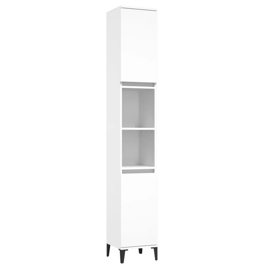 Ensemble de meubles salle de bain 3 pcs blanc bois d'ingénierie - 6
