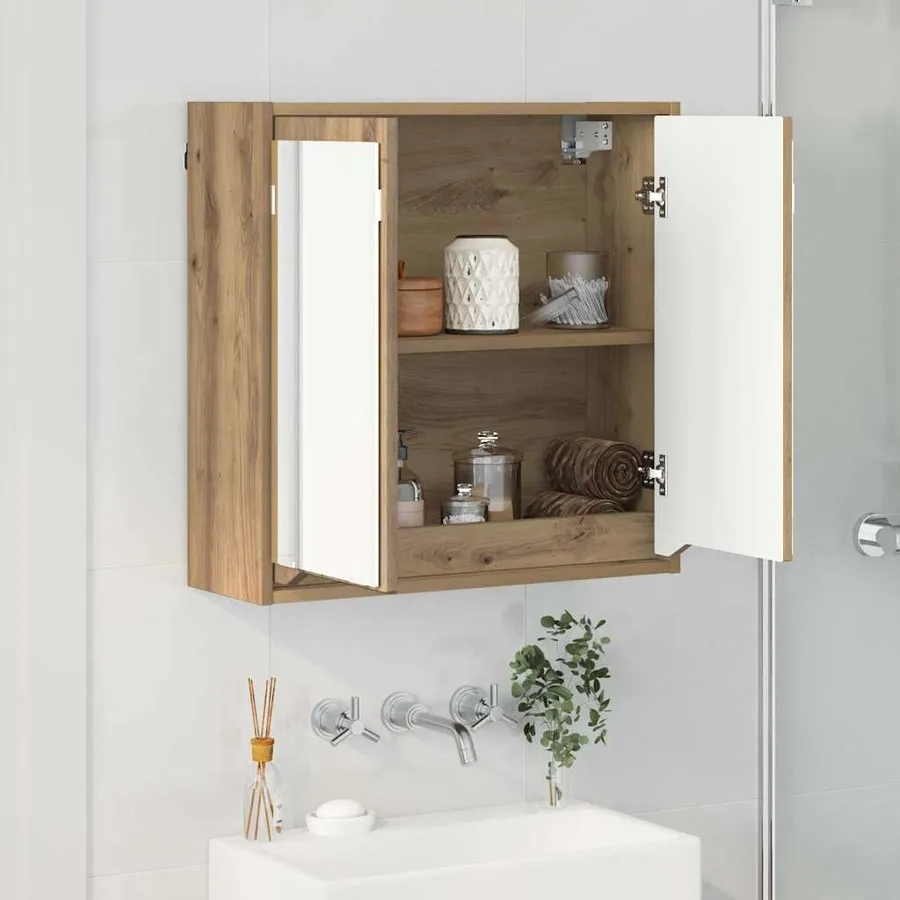 Armoire Miroir de Salle de Bain Chêne artisanal 60 x 20 x 60 cm - 4