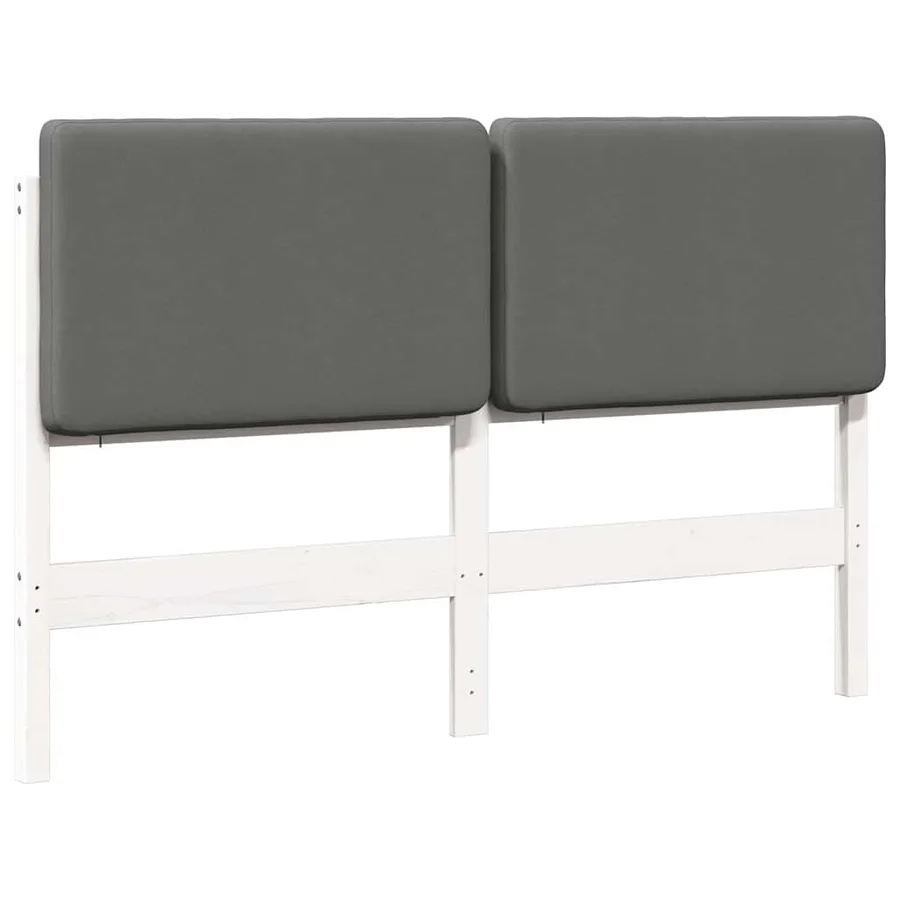 Tête de lit capitonnée Blanc et gris clair 140 cm Pin massif - 2
