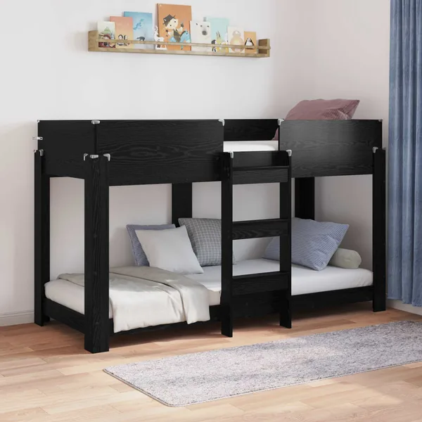 Lit Superposé pour Enfants Chêne noir 75 x 190 cm