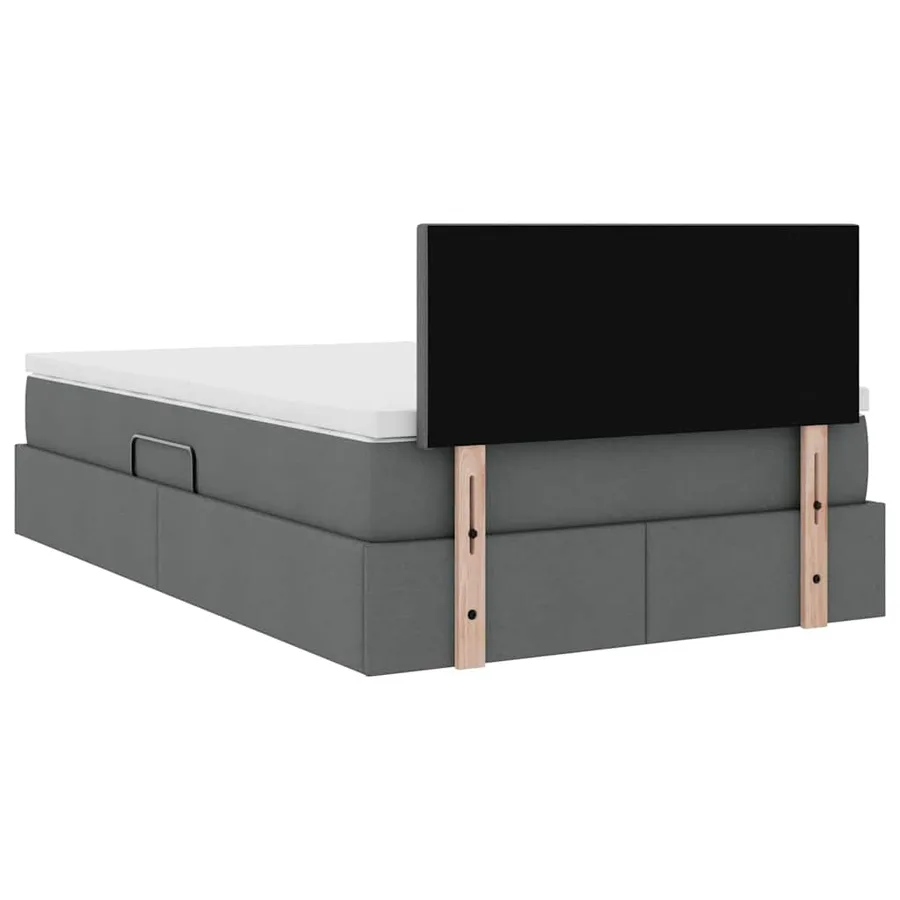 Lit avec rangement et matelas Gris foncé 120 x 190 cm - 11