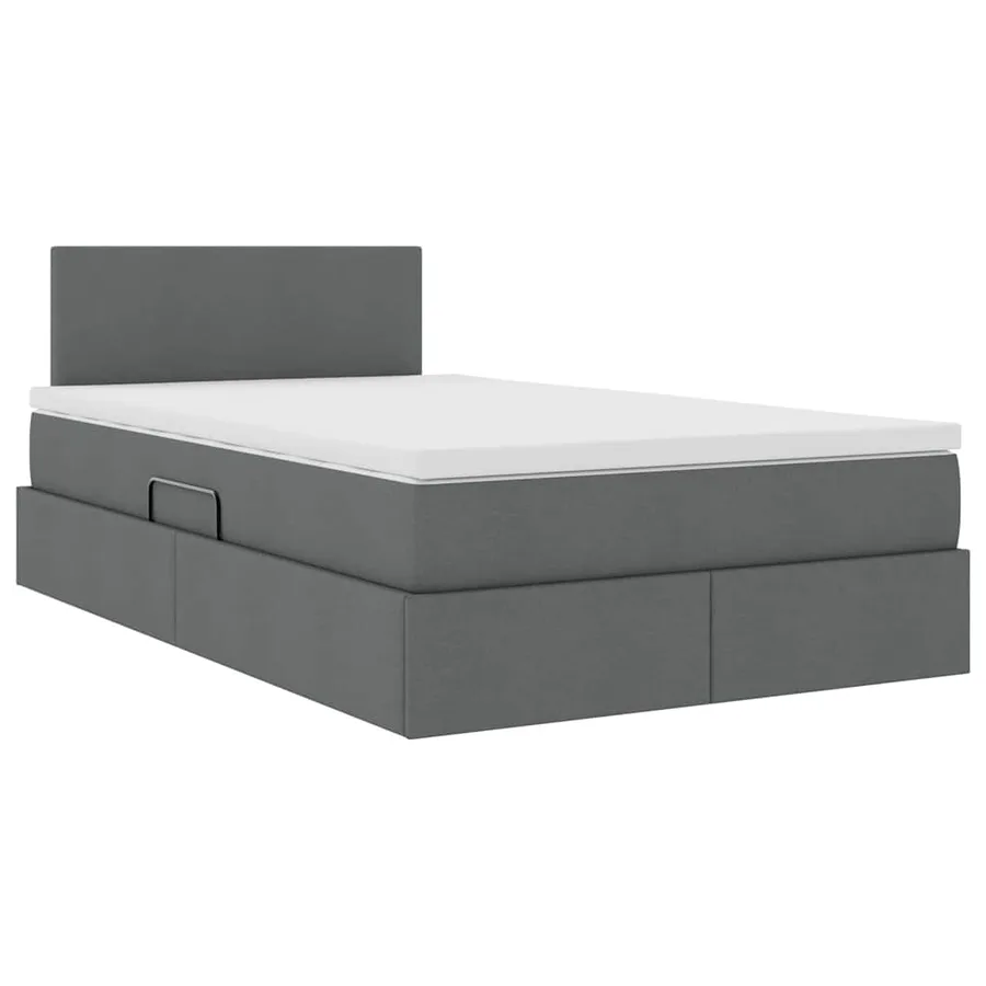 Lit avec rangement et matelas Gris foncé 120 x 190 cm - 5
