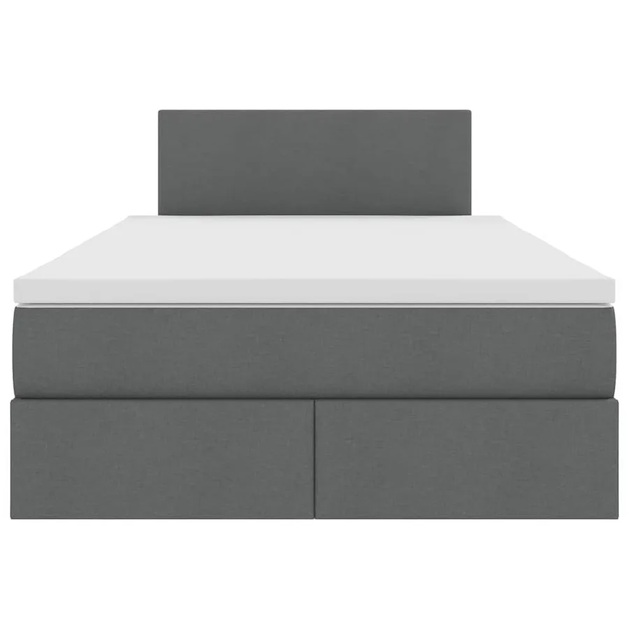Lit avec rangement et matelas Gris foncé 120 x 190 cm - 7