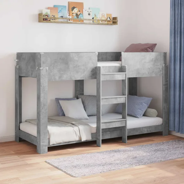 Lit Superposé pour Enfants Gris béton 75 x 190 cm