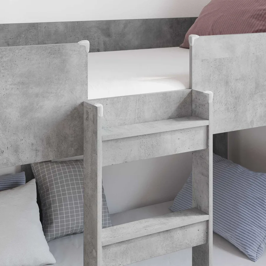 Lit Superposé pour Enfants Gris béton 75 x 190 cm - 3