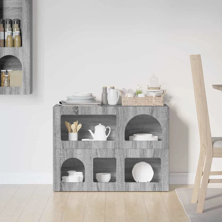 Buffet ELST Gris Sonoma 80,5 x 35 x 59 cm Bois d'ingénierie - 4