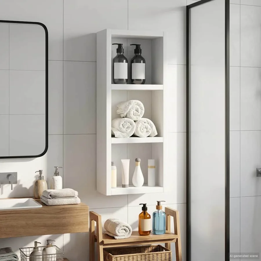 Armoire murale de salle de bain Blanc 20 x 10 x 50 cm - 4