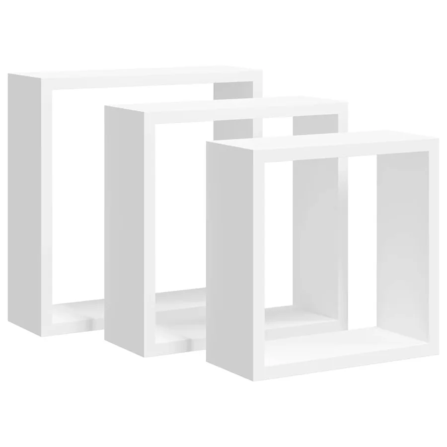 Cube wall shelves 3 pcs White MDF - 2