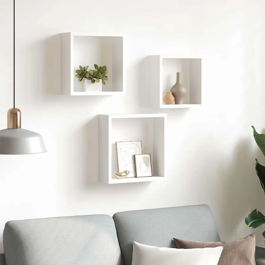 Cube wall shelves 3 pcs White MDF - 3