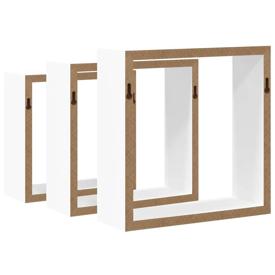 Cube wall shelves 3 pcs White MDF - 7