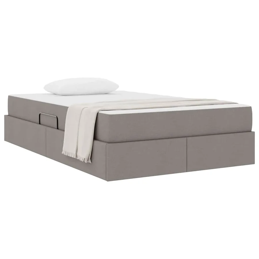Lit avec rangement et matelas Taupe 120 x 200 cm Polyester - 3