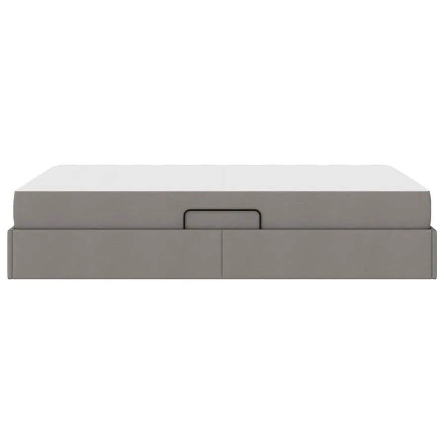 Lit avec rangement et matelas Taupe 120 x 200 cm Polyester - 9