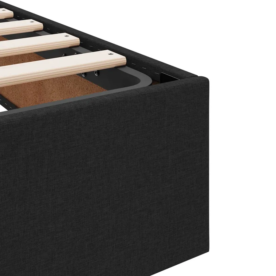 Lit avec rangement et matelas Noir 120 x 190 cm Polyester - 11
