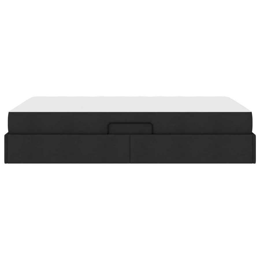 Lit avec rangement et matelas Noir 120 x 190 cm Polyester - 9