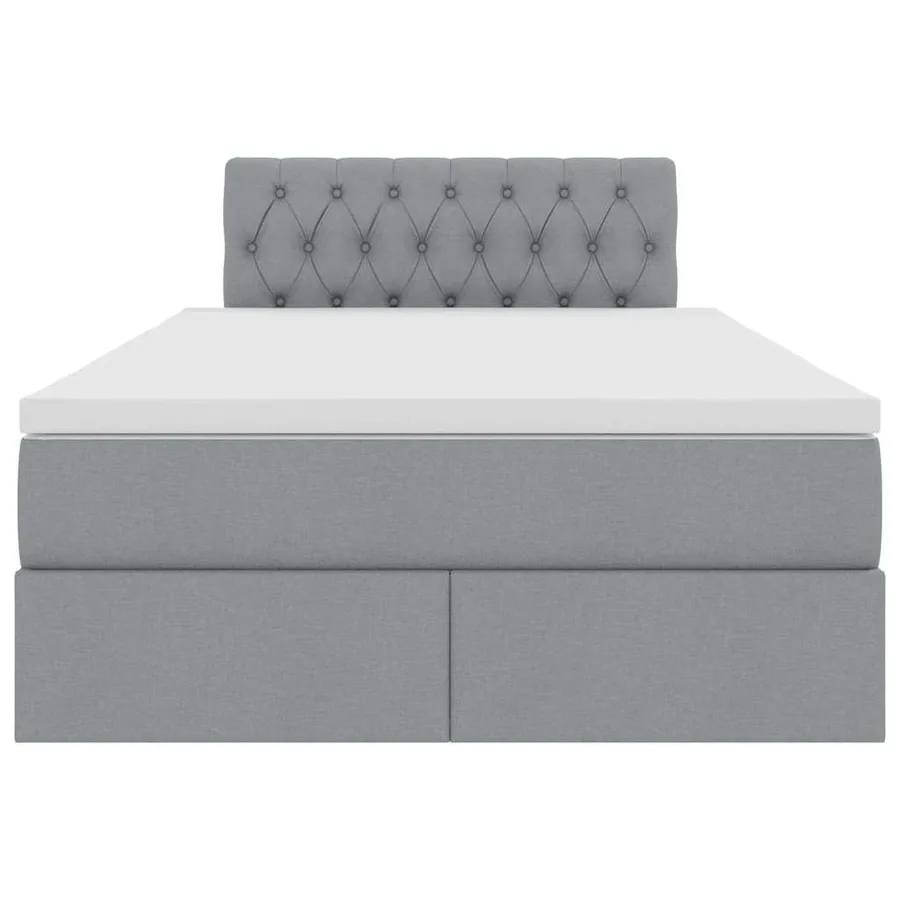 Lit avec rangement et matelas Gris clair 120 x 200 cm - 7