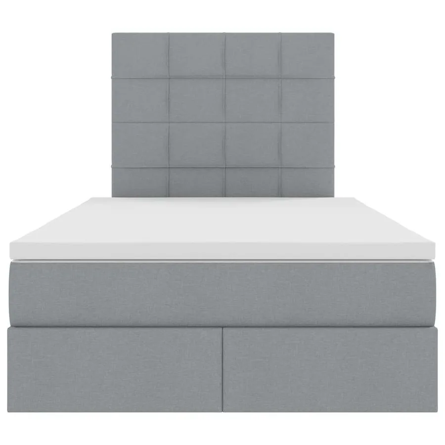Lit avec rangement et matelas Gris clair 120 x 200 cm tissu - 7