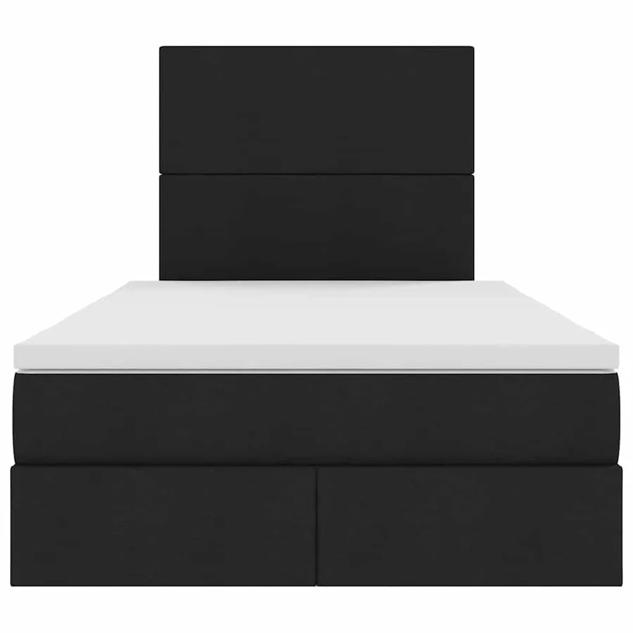 Lit avec rangement et matelas Noir 120 x 190 cm tissu - 7