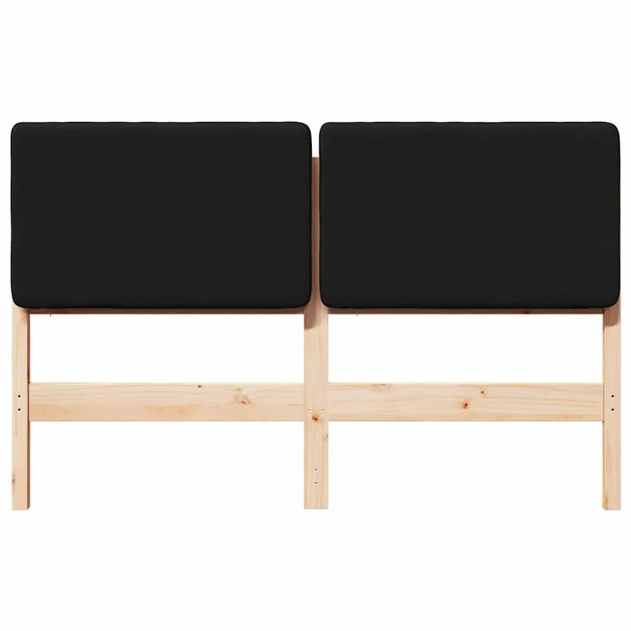 Tête de lit capitonnée Marron et Noir 140 cm Pin massif - 4