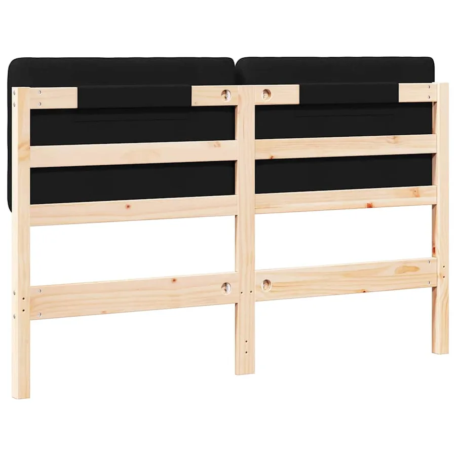 Tête de lit capitonnée Marron et Noir 140 cm Pin massif - 6