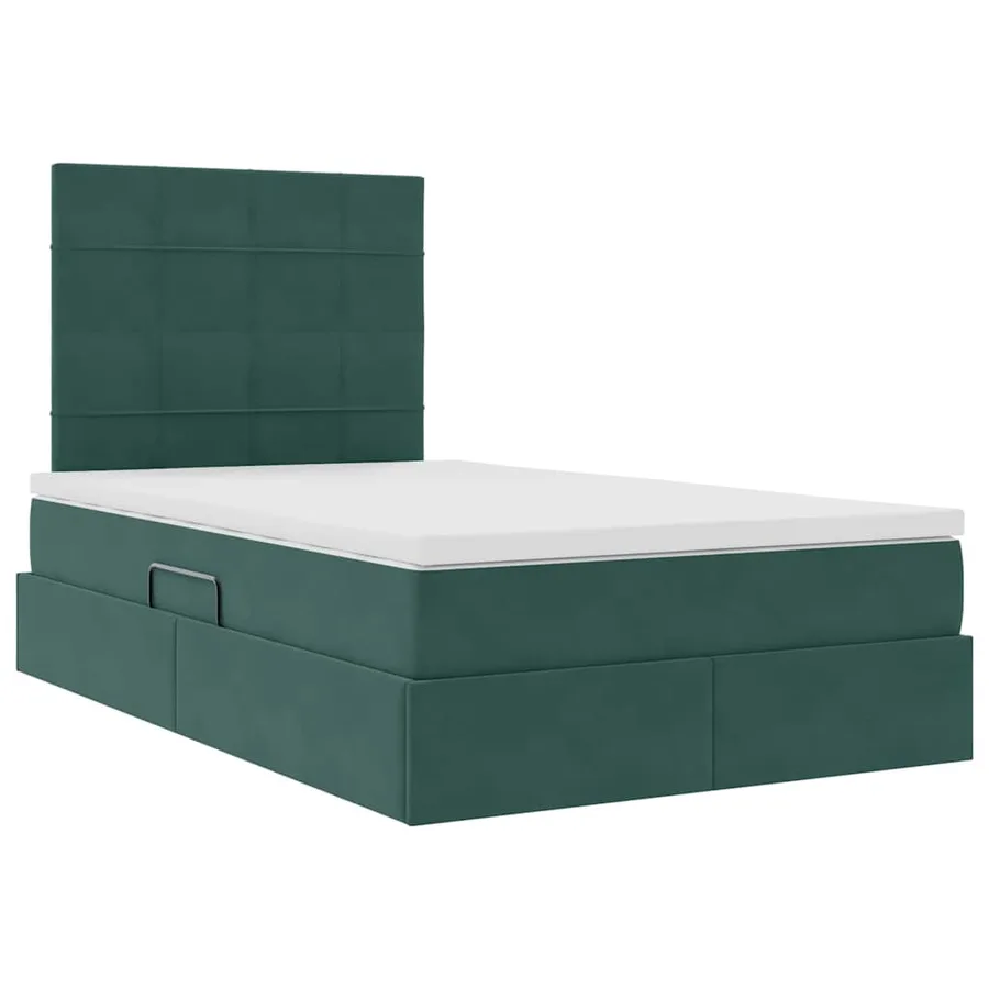 Lit de rangement LED avec matelas Vert foncé 120 x 200 cm - 6