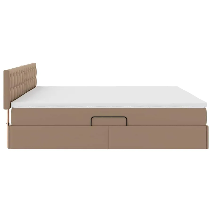 Lit avec rangement et LED avec matelas Gris clair 200 x 200 cm - 10