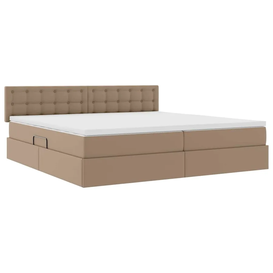 Lit avec rangement et LED avec matelas Gris clair 200 x 200 cm - 6