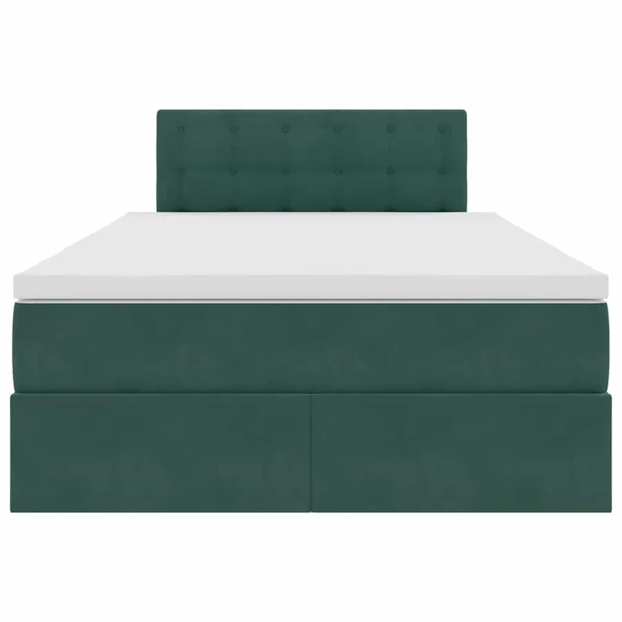 Lit de Rangement avec matelas Vert foncé 120 x 200 cm Velours - 7
