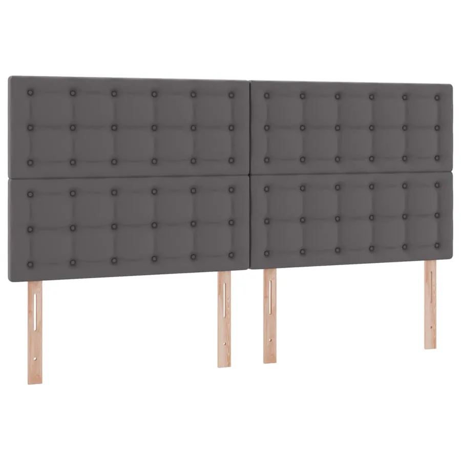 Lit avec rangement et LED Gris 200 x 200 cm Simili cuir - 10