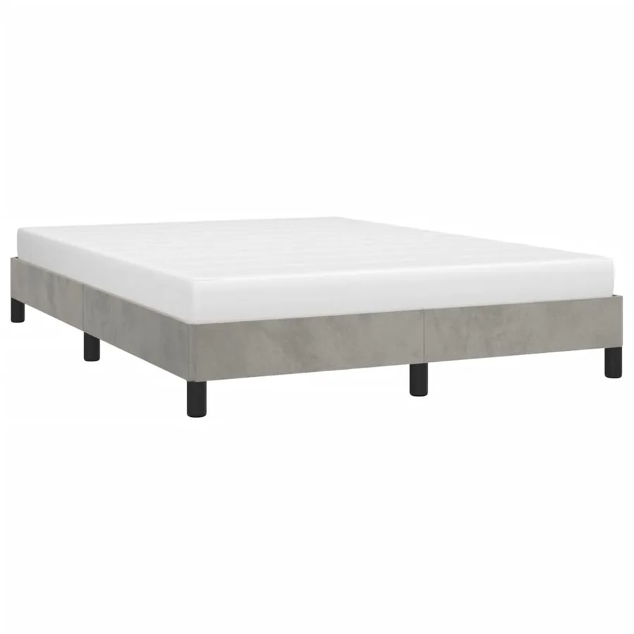 Cadre de lit sans matelas gris clair 140x200 cm velours - 4