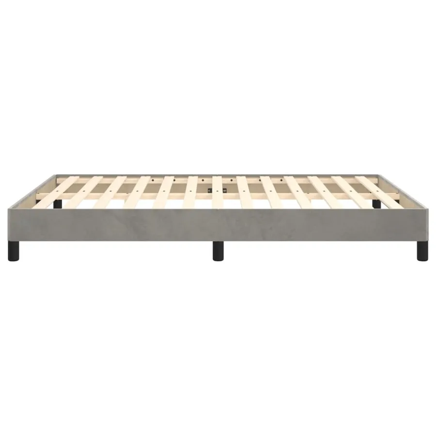 Cadre de lit sans matelas gris clair 140x200 cm velours - 5