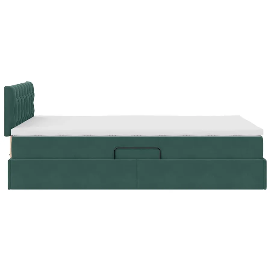 Lit de rangement LED avec matelas Vert foncé 120 x 200 cm - 11