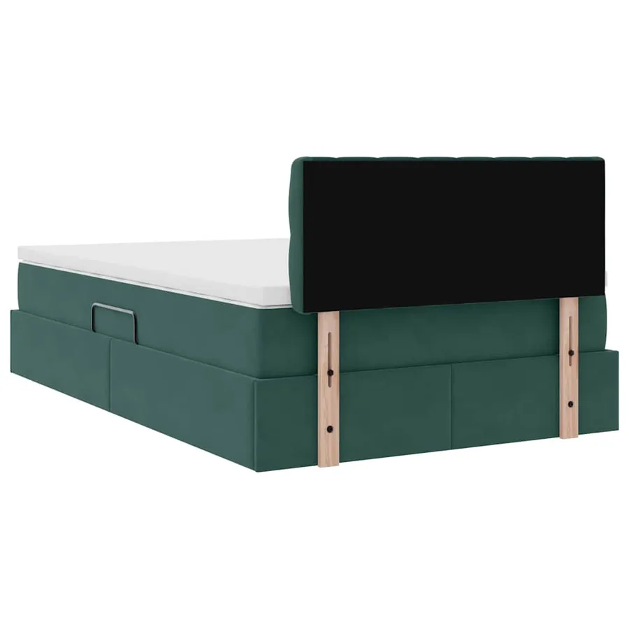 Lit de rangement LED avec matelas Vert foncé 120 x 200 cm - 12