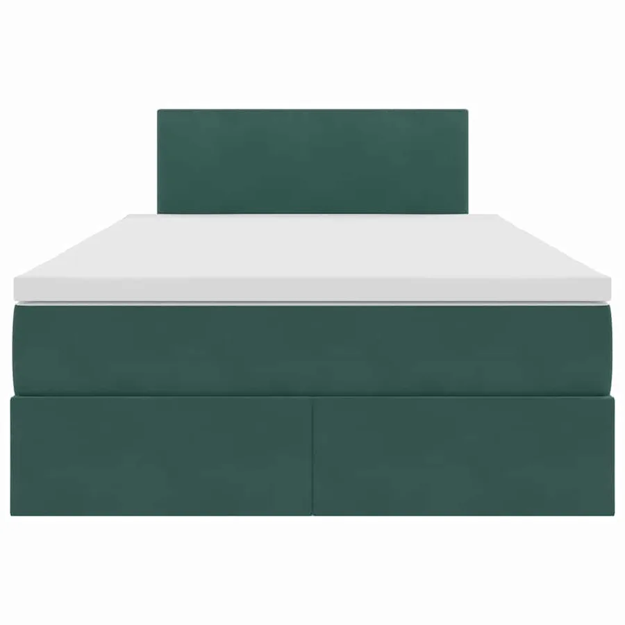 Lit de Rangement avec matelas Vert foncé 120 x 200 cm Velours - 7