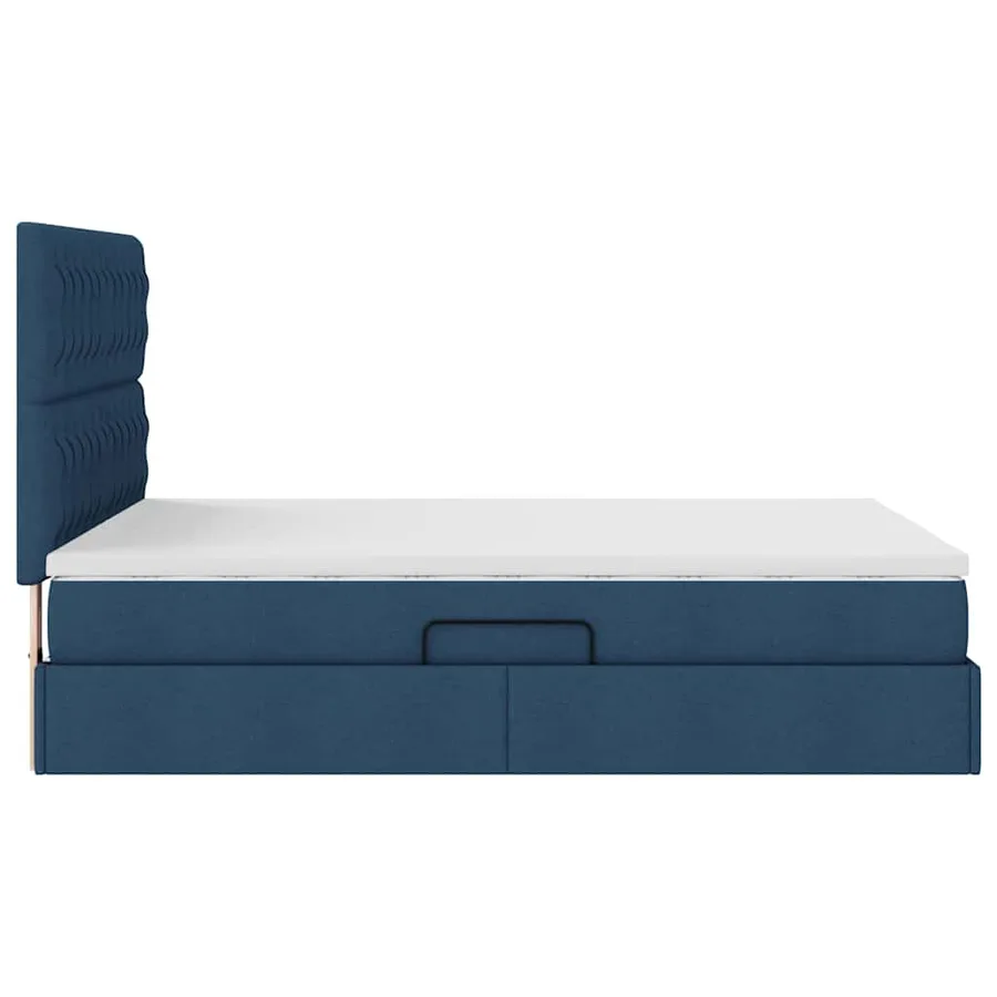 Lit de rangement LED avec matelas Bleu 140 x 190 cm Tissu - 11