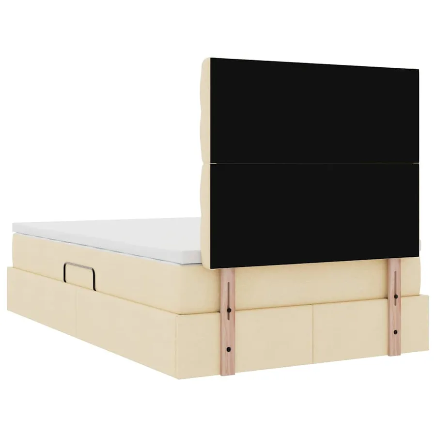 Lit de rangement LED avec matelas Crème 120 x 200 cm Tissu - 12