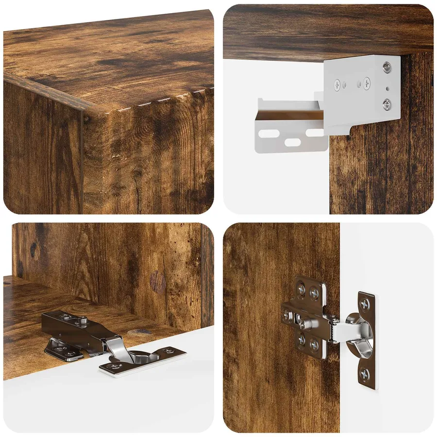 Ensemble meuble TV 5 pcs Chêne fumé Bois d'ingénierie - 8