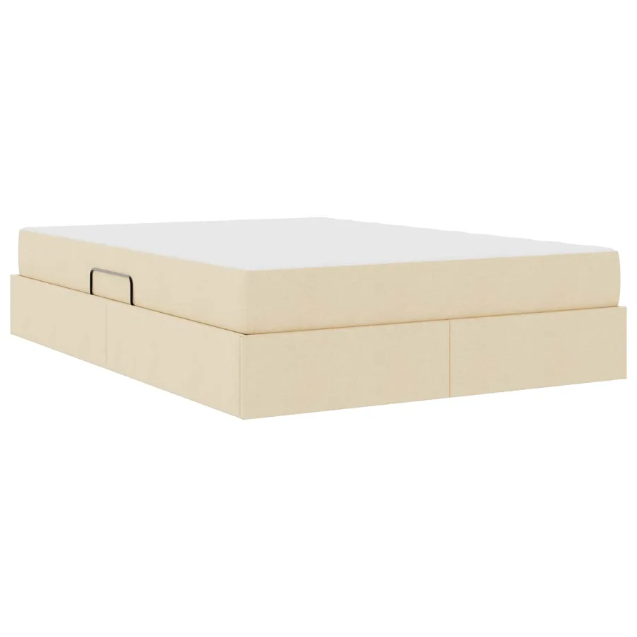 Lit avec rangement et matelas Crème 140 x 190 cm Polyester - 5