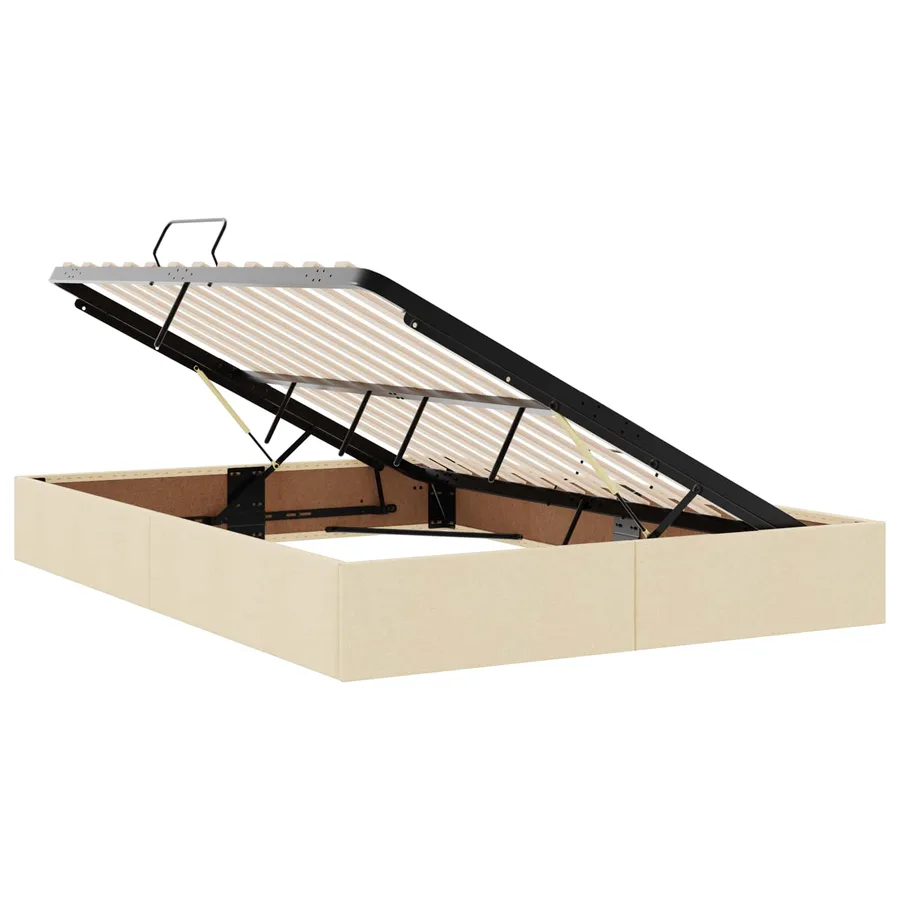 Lit avec rangement et matelas Crème 140 x 190 cm Polyester - 6