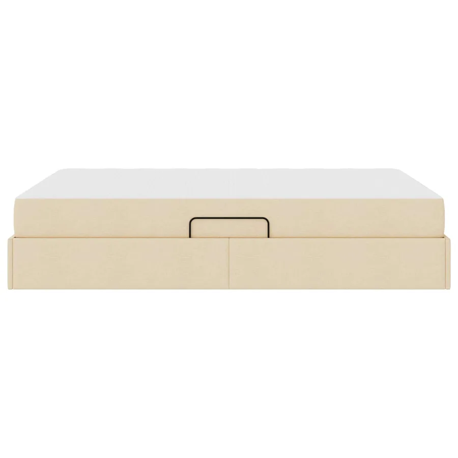 Lit avec rangement et matelas Crème 140 x 190 cm Polyester - 9