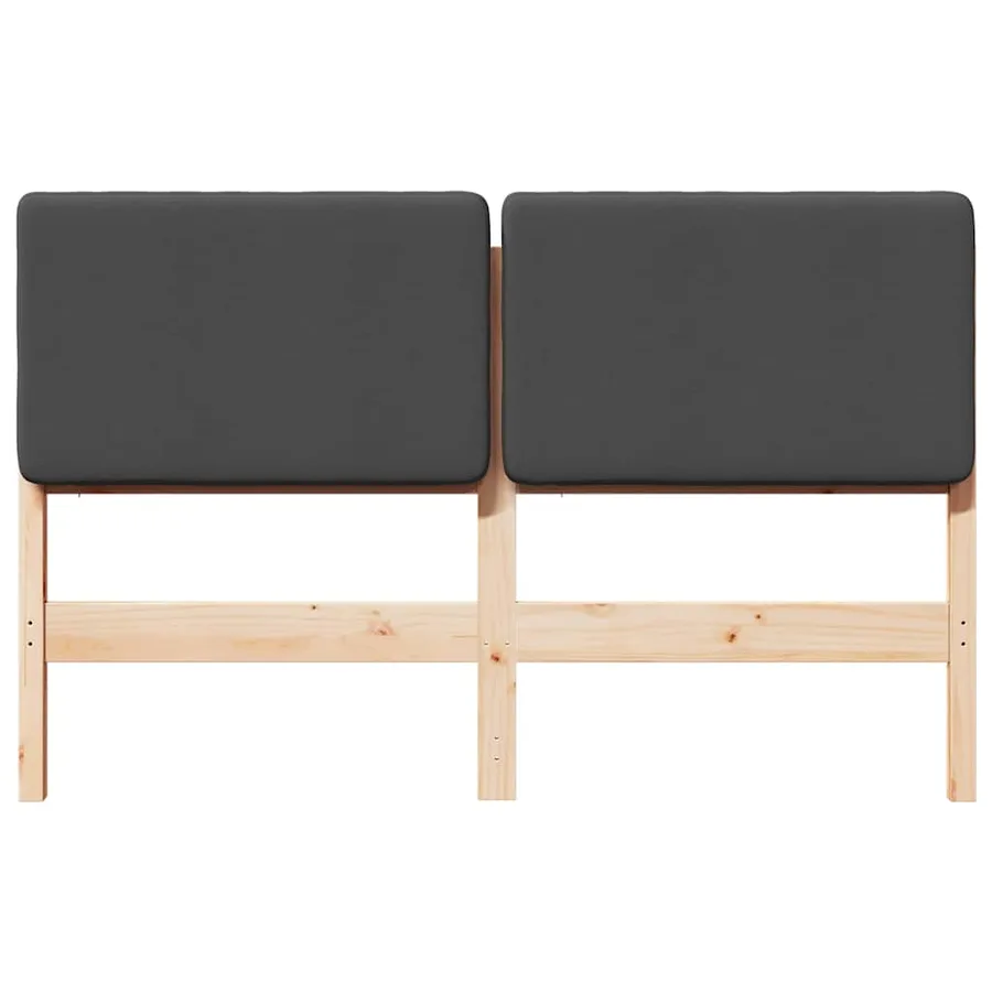 Tête de lit capitonnée Brun et gris foncé 120 cm Pin massif - 4