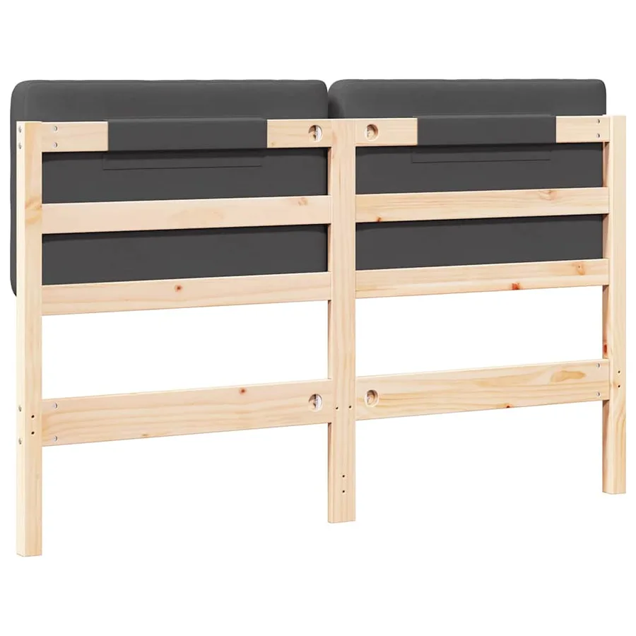 Tête de lit capitonnée Brun et gris foncé 120 cm Pin massif - 6