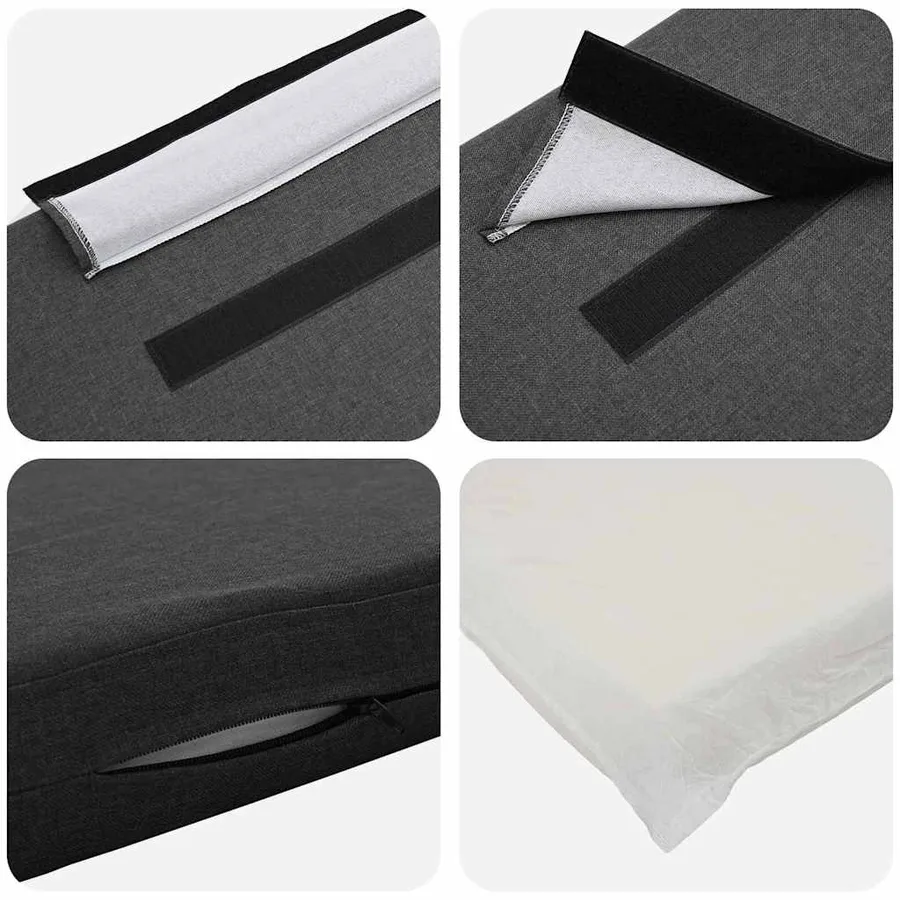 Tête de lit capitonnée Brun et gris foncé 120 cm Pin massif - 7