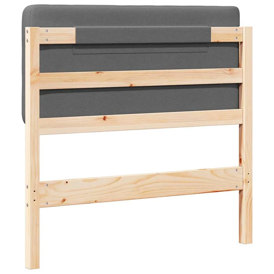 Tête de lit capitonnée Marron et gris clair 75 cm Pin massif - 6