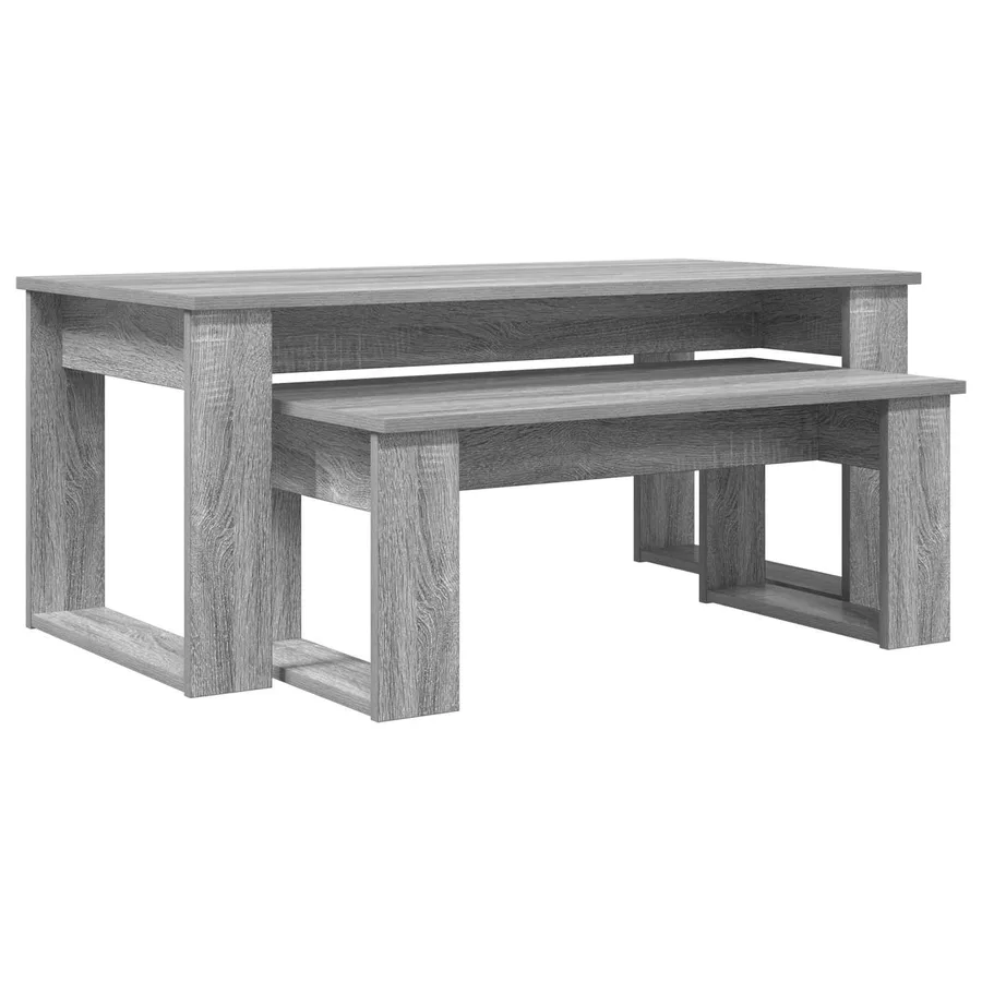 Ensemble de tables basses 2 pcs Gris Sonoma Bois d'ingénierie - 2