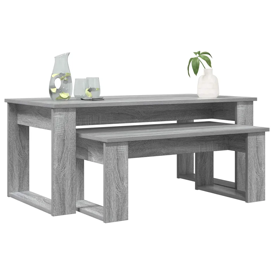 Ensemble de tables basses 2 pcs Gris Sonoma Bois d'ingénierie - 3