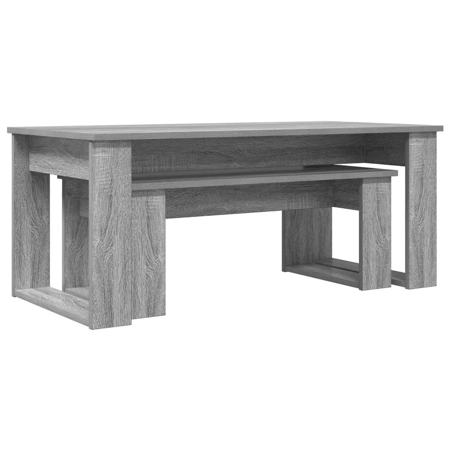 Ensemble de tables basses 2 pcs Gris Sonoma Bois d'ingénierie - 5